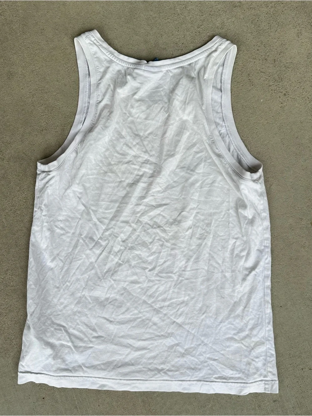 Adidas White Tank Top with Multicolor Trefoil Logo Large